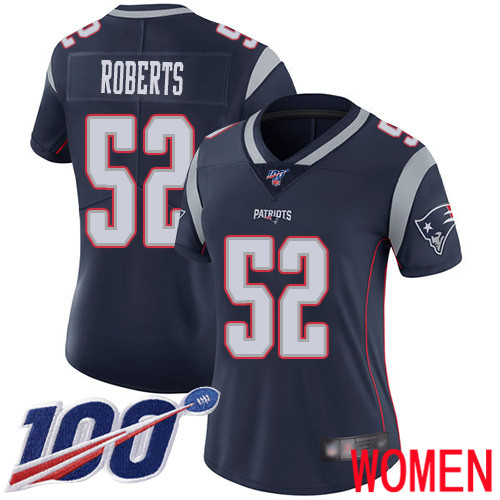New England Patriots Football 52 100th Limited Navy Blue Women Elandon Roberts Home NFL Jersey